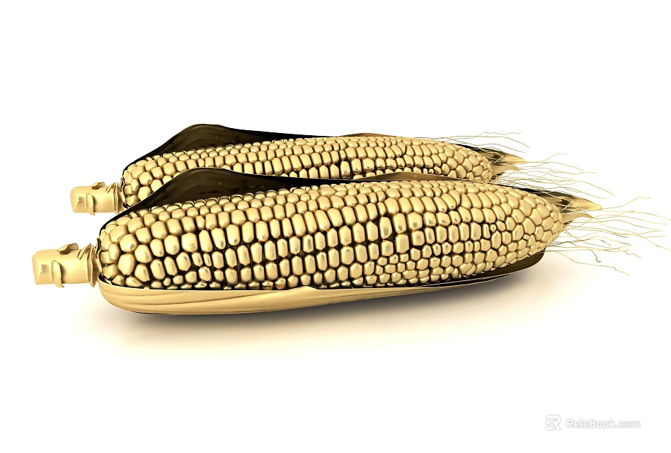 Exquisite Golden Corn Shaped Decorative Ornament Set For Home Tabletop Decoration 3d model 