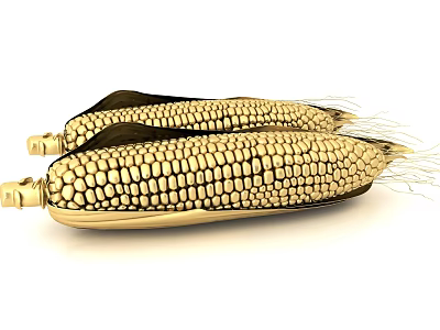 Exquisite Golden Corn Shaped Decorative Ornament Set For Home Tabletop Decoration 3d model