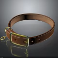 Brown Leather Fashion Apparel Accessory With Gold Metal Buckle Smooth Surface And Stylish Design