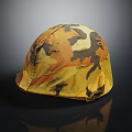 Tactical Camouflage Helmet with Yellow Brown Camo Design for Outdoor Activities