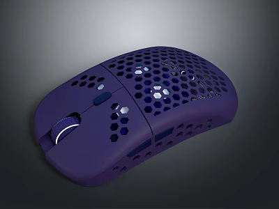 Purple Honeycomb Design Computer Mouse With Ergonomic Grip And LED Lighting 3d model