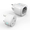White Electrical Plug Converter With On Off Switch And Multiple Sockets