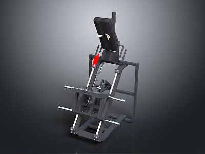 Professional Strength Training Fitness Machine With Metal Frame And Red Adjustment Part 3d model