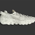 White Shoes with Knit Upper Thick Speckled Sole and Lace Up Design for Modern Wear
