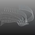 Abstract Wavy Structure Composed Of Slender Lines And Dots Modern Design