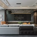 Modern Living and Dining Room Interior Design With Sofa Dining Table Chairs Large Windows And Plants