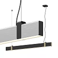 Modern Sleek Pendant Light With Long Rectangular Metal Frame And Black Accents 3d model
