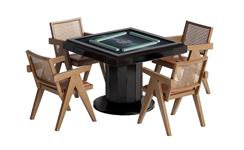 Modern Mahjong Table and Chair Mahjong Machine 3d model