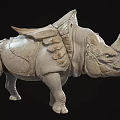 Colorful Decorative Rhinoceros Sculptures With Various Textures And Artistic Designs