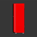 Red Vintage Style Refrigerator With Classic Design And Retro Appearance
