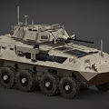 Armored Military Tank Featuring Camouflage Paint Multiple Wheels And Weapon System