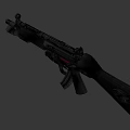 Black Combat Rifle With Metal Barrel Magazine And Classic Design Features