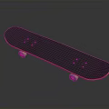 Stylish Blue Skateboard With Orange Edge And Smooth Rolling Wheels For Daily Use