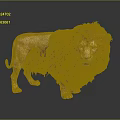 Detailed Realistic Lion With Majestic Brown Mane Standing On Dark Background