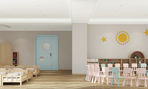 Modern kindergarten first floor classroom 3d model