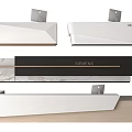 Modern Reception Desk With Siemens Logo Wooden Frame And Marble Top