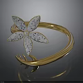 Elegant Gold Ring Featuring Flower Design With Diamond Accents For Daily Use