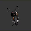 Modern Sporty Motorcycle With Black Body Orange Accents And Sleek Design
