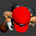 Mario Toy Figure With Red Hat Orange Outfit Green Backpack White Gloves And Brown Shoes