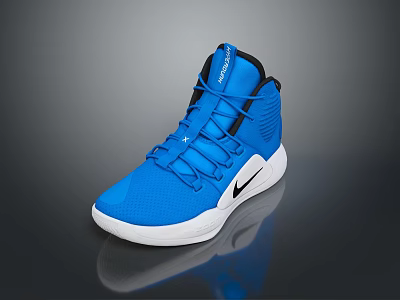 Blue Casual Sports Shoes For Everyday Wear With White Sole And Laces 3d model
