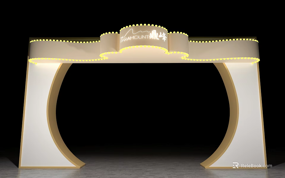 Modern Decorative Archway With Illuminated Top For Exhibition Event Entrance Design 3d model 
