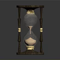 Vintage Hourglass With Wooden Frame Glass Body Sand And Round Base