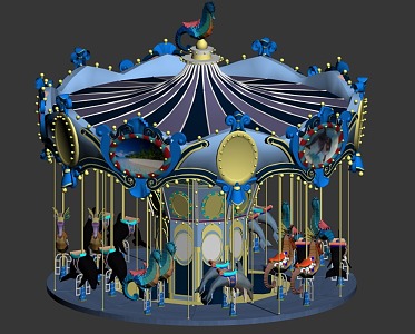 Carousel for children 3d model