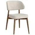 Modern Beige Fabric Stool With Comfortable Seat And Sturdy Wooden Legs