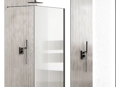 Modern Shower Head With Glass Enclosure And Sleek Tile Wall Design 3d model