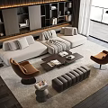 Modern Living Room Sofa And Coffee Table Set With Beige Upholstery Brown Accent Chairs