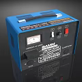 GAMM Car Battery Charger With Blue Housing Black Control Panel Current Meter And Switches