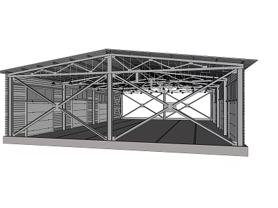 Durable Open Steel Frame Sports Fitness Shelter Structure With Spacious Interior 3d model