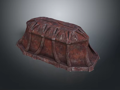 Ancient Weapon Component With Reddish Brown Textured Surface And Medieval Design Details 3d model