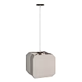 Modern Square Linen Pendant Light With Metal Frame And Inner Bulb Design 3d model