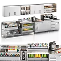 Stainless Steel Commercial Kitchen Equipment With Beverage Display Storage Drawers And Coffee Machine