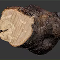 Natural Wood Stone Material Log Featuring Rustic Bark Texture And Solid Details