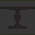 Round Dark Red Wooden Table With Circular Pedestal Base And Smooth Surface 3d model
