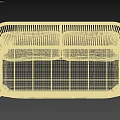 Stylish Two Seater Sofa With Black Rattan Frame Gray Cushions And Metal Legs