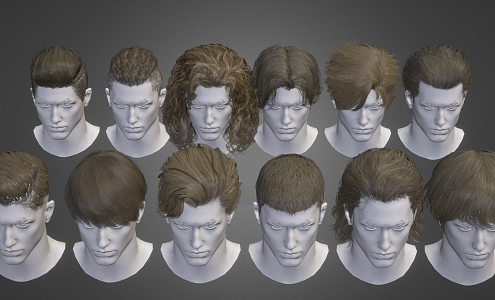 Men's Hairstyle Hair Men's Hair Wig Hair Style Short Hair Long Hair 3d model