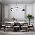 Modern Dining Table and Chair Combination 3d model