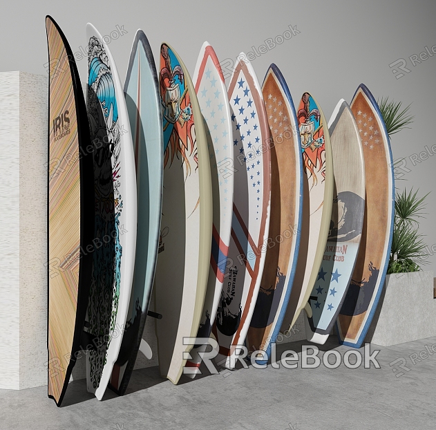 modern surfboard model