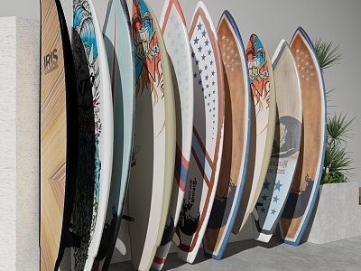 modern surfboard model