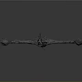 Medieval Decorative Sword With Blue Metal Blade Ornate Guard And Dark Handle