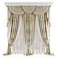 Modern European-style Curtain Modern Curtain European-style Home Furnishing Cloth Curtain Fabric Art 3d model