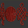Traditional Red Chinese Knot Decorative Home Living Accessory With Intricate Knot Pattern And Circular Design