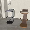 Modern Stylish Bar Stools with Padded Seats and Metal Frames in Black and Gold