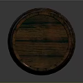 Rustic Wooden Barrel With Metal Hoops And Natural Wood Grain Texture