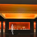 Modern Exhibition Hall Interior Design with Display Walls Lighting and Visitors