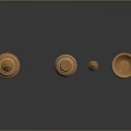 Set Of Traditional Copper Decorative Lamps With Intricate Cutouts And Reflective Bases