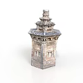 Traditional Ancient Pagoda Architecture With Multi Tiered Tile Roof And Intricate Carvings